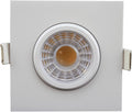 3-Inch Square White Recessed Adjustable LED Light, Selectable Color Temperature 27K-30K-35K-41K-50K, 8W, 650 Lumens, Dimmable Q718844