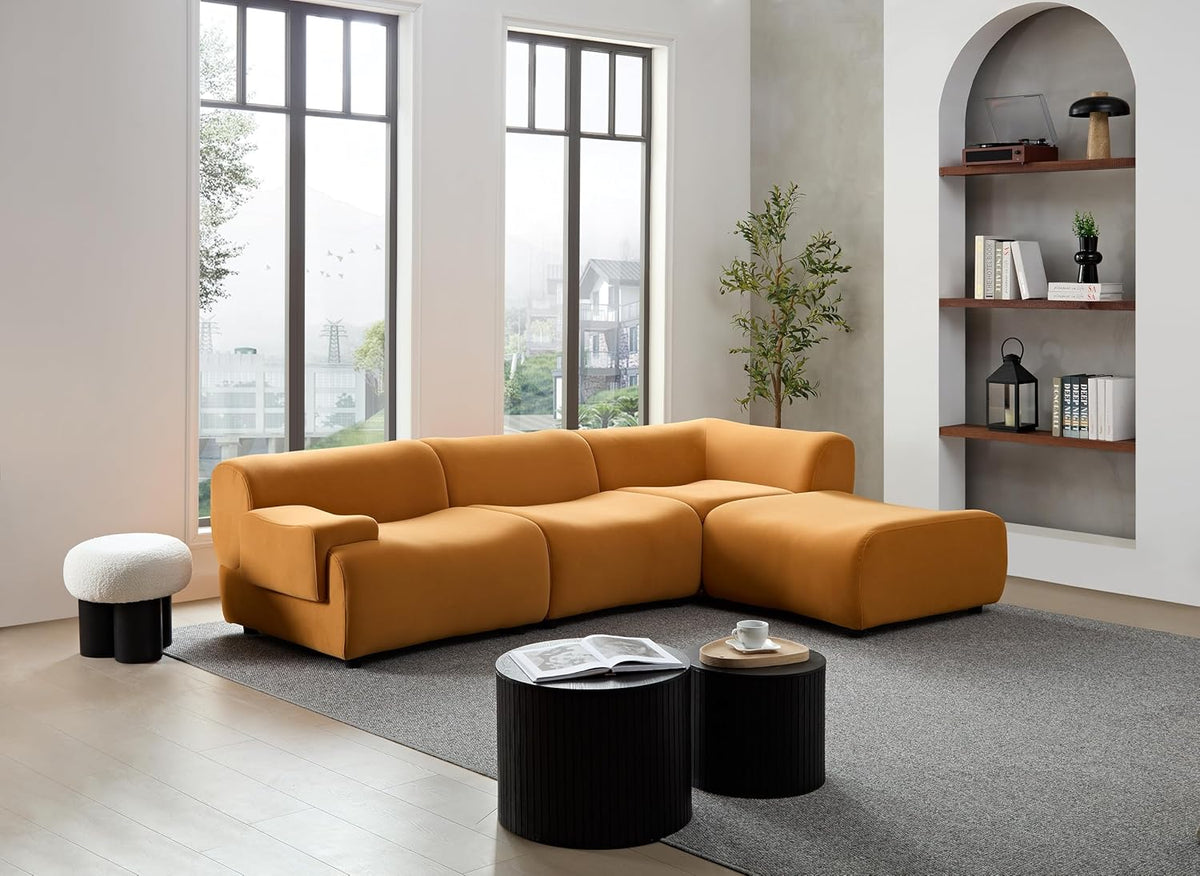 105.9'' Curved Sectional Sofa (Orange) E224