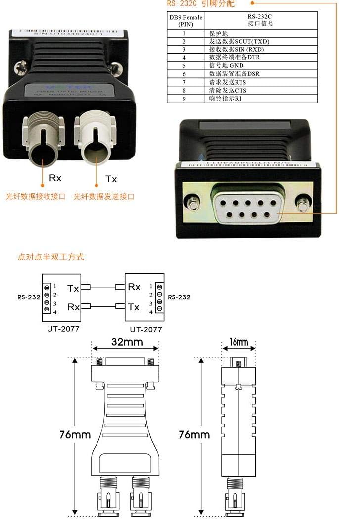 Self-Powered RS-232 to Optical Fiber U79997