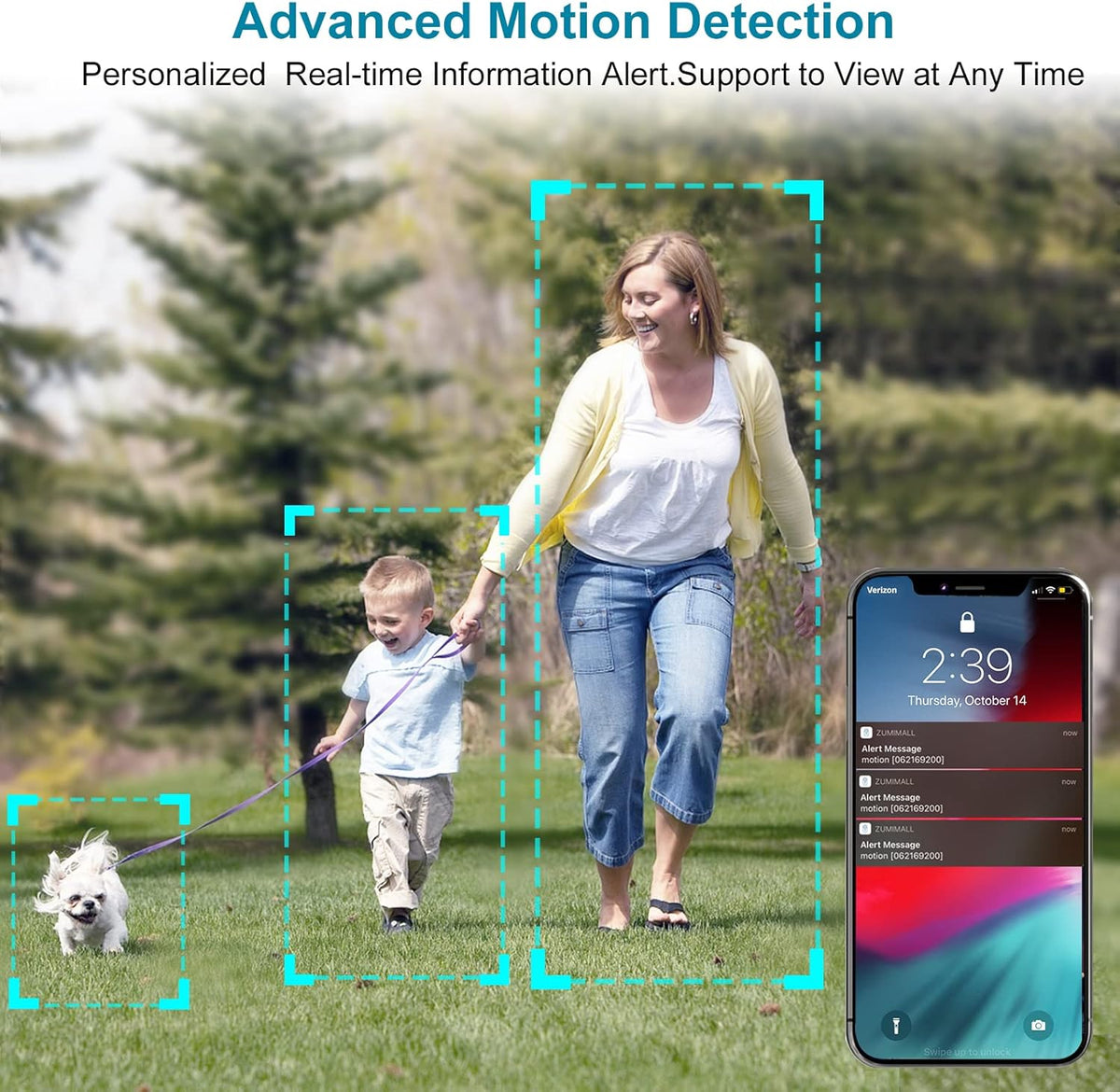 Wireless Outdoor Security Camera with 360° PTZ, Battery Powered, 1080P Night Vision, IP66 Waterproof W890484