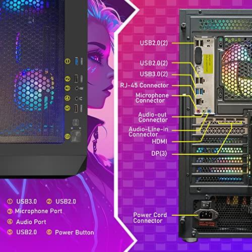 Gaming Desktop PC, Radeon RX 560, Intel core i5 up to 3.6GHz, 16G Memory, 512G SSD H187175