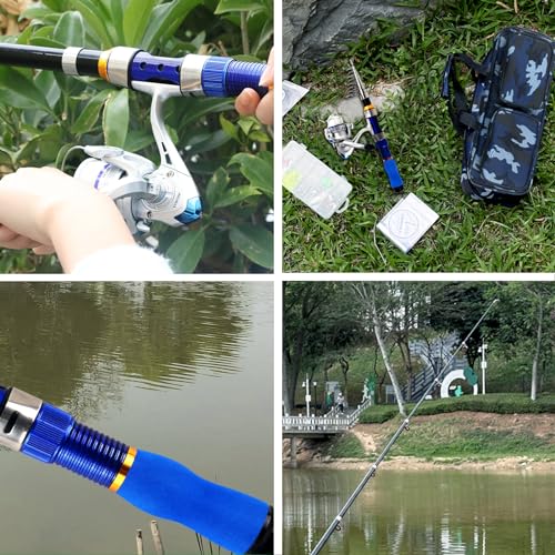 2PCS 6.89FT Telescopic Fishing Rod Reel Combo with Fishing Bag U55493