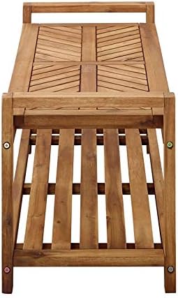 48 Chevron Acacia Wood Patio Storage Bench D7962