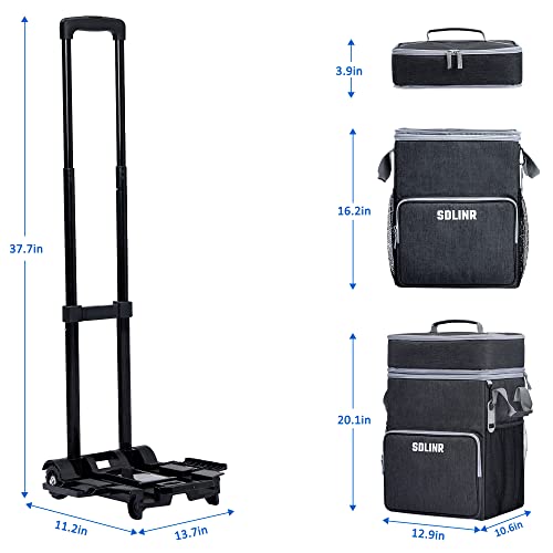 Large Rolling Cooler, Leakproof Insulated Soft Cooler Bag with Wheels and Handle C376