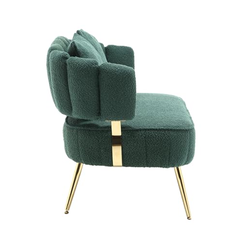 Beige Polyester 2-Seater Loveseat Sofa with Pillow W555642