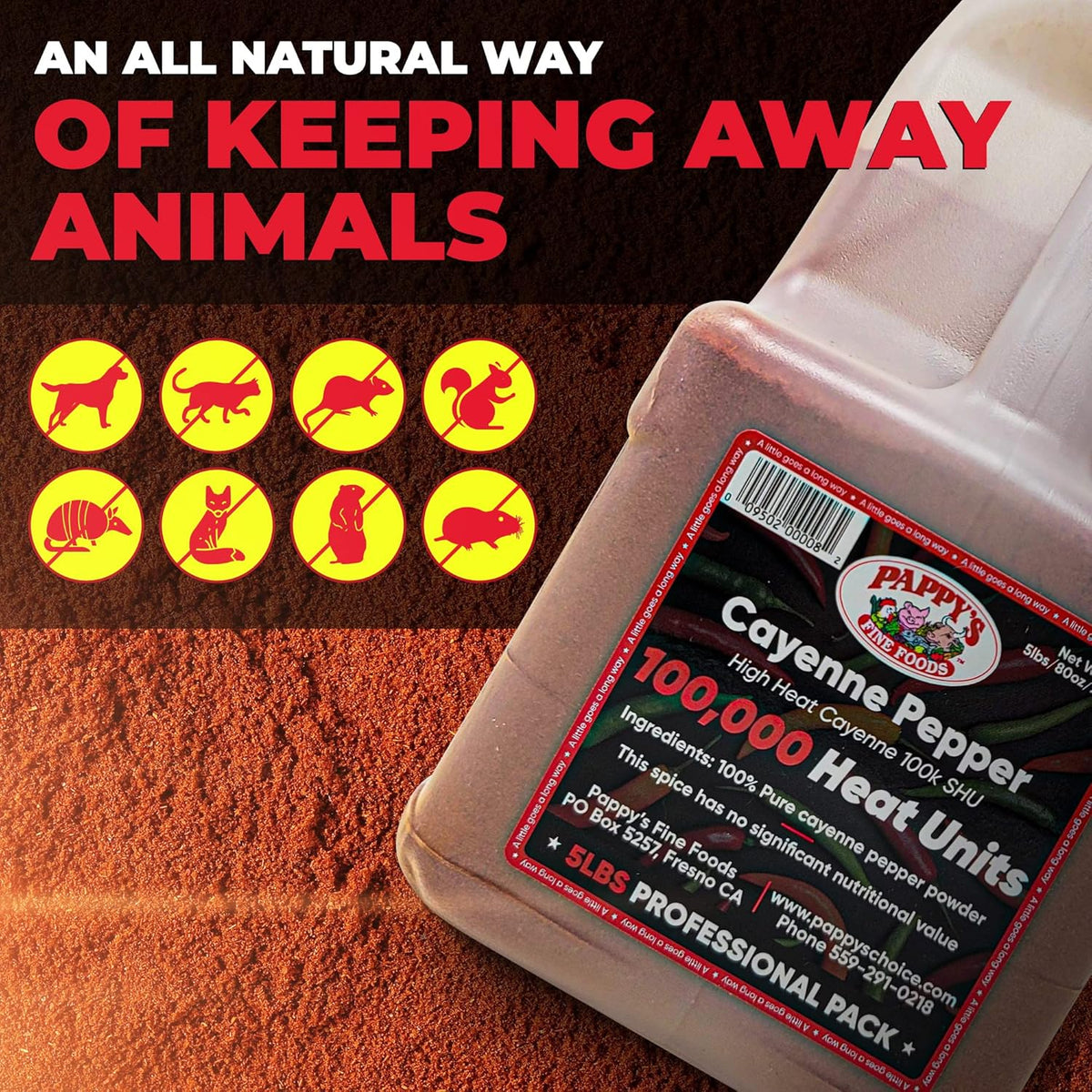 100,000 Heat Units 5lb Cayenne Pepper Powder A973150