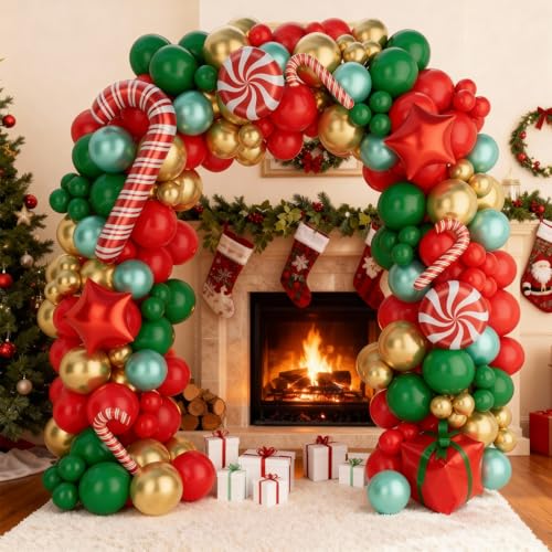 149PCS Red Green Gold Balloon Garland Arch Kit H462173