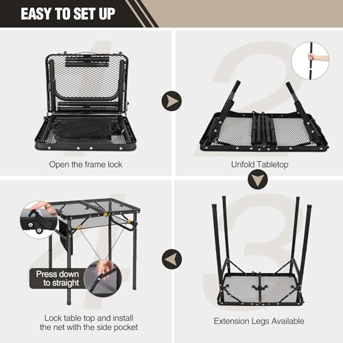 Silver 32”x32” Aluminum Folding Grill Table V3102