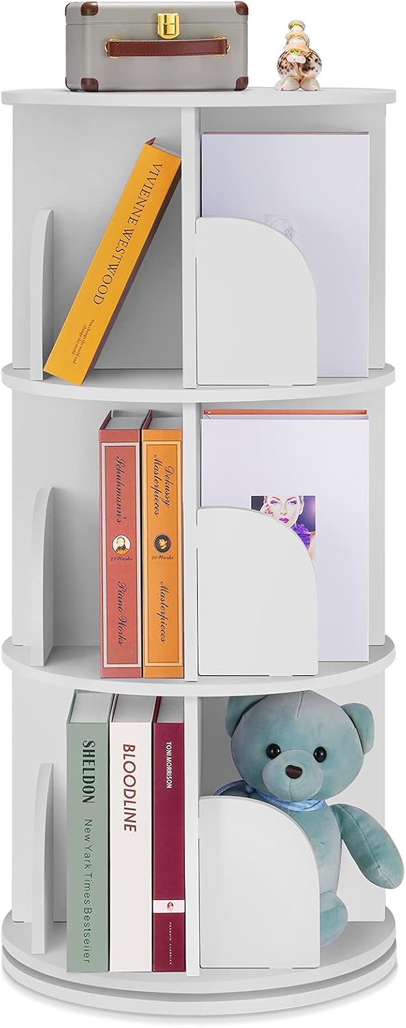 Rotating 360 Display Floor Standing Bookshelf Storage Rack V75037