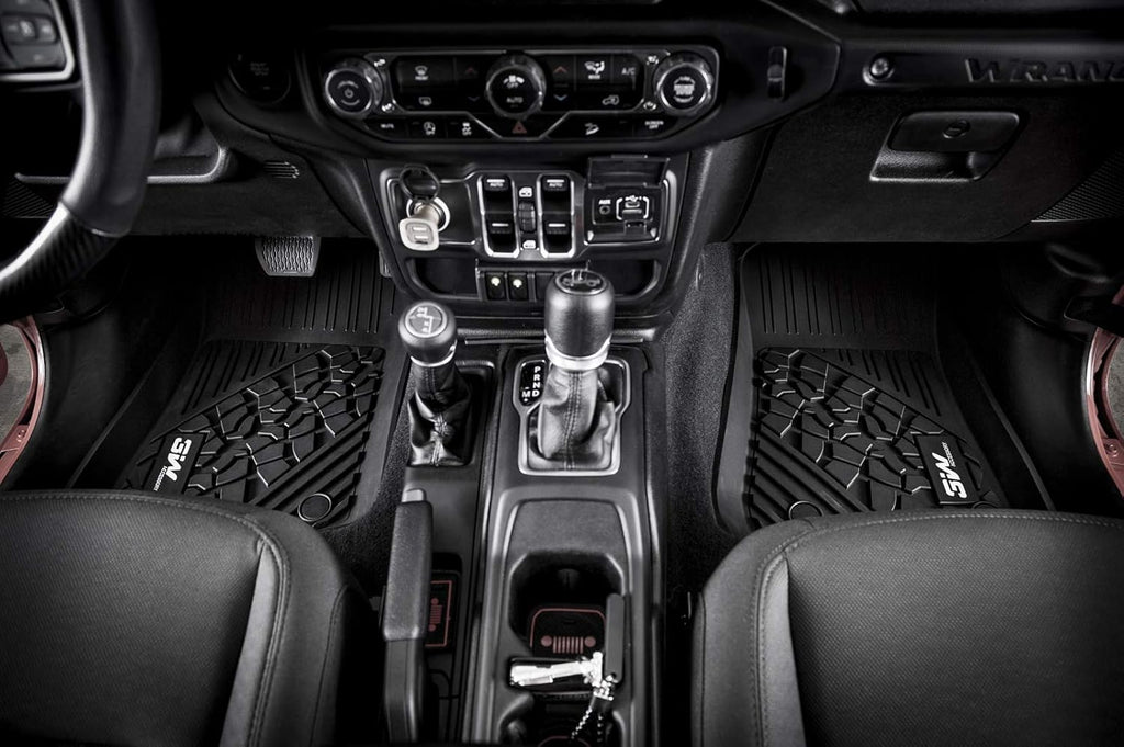 Black TPE Floor Mats for Jeep Wrangler JL 4 Doors Full Set J874878