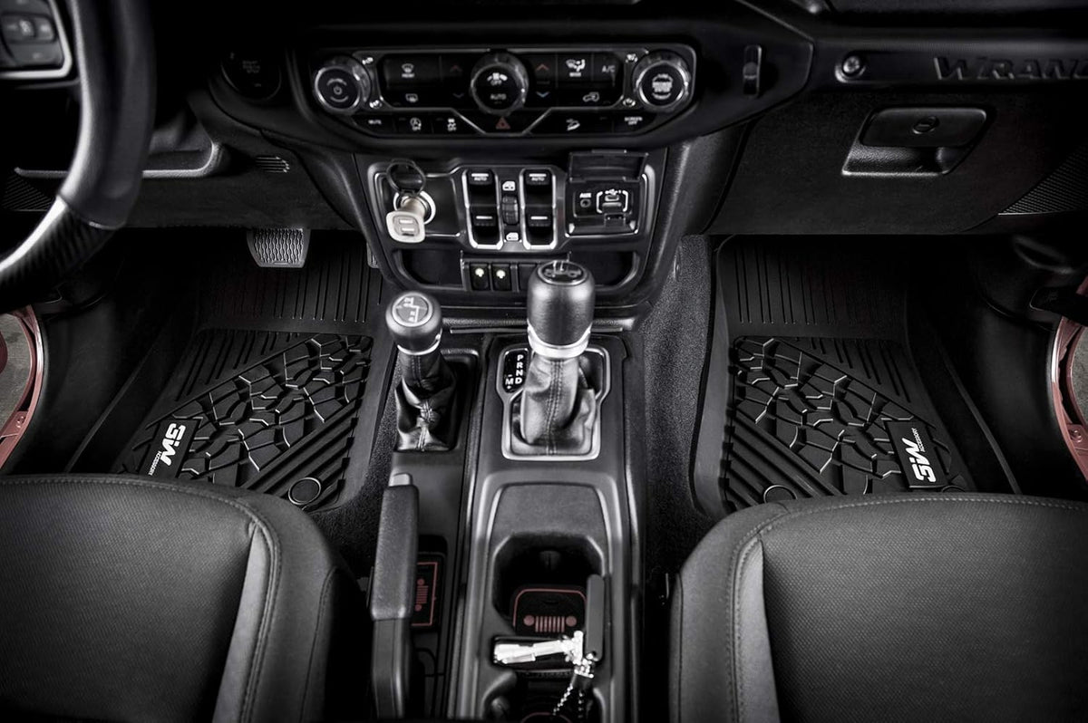 Black TPE Floor Mats for Jeep Wrangler JL 4 Doors Full Set J874878