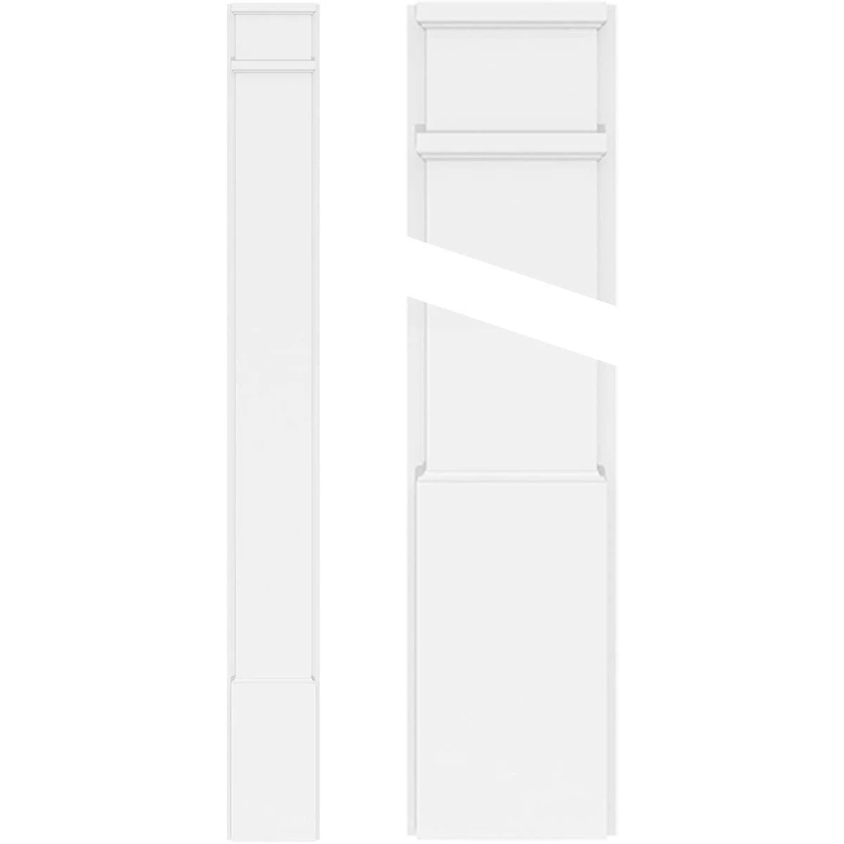 Smooth PVC Pilaster with Decorative Capital & Base (Pair) P48586