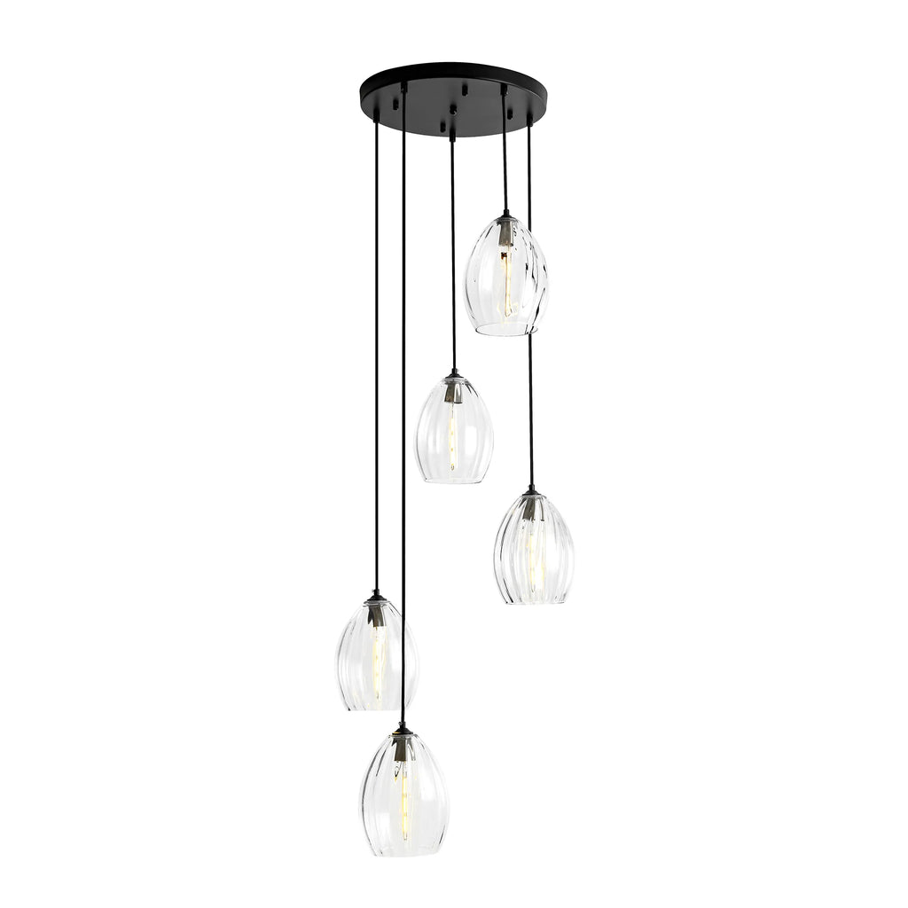 5-Light Linear Cluster Shade Contemporary Pendant G19002