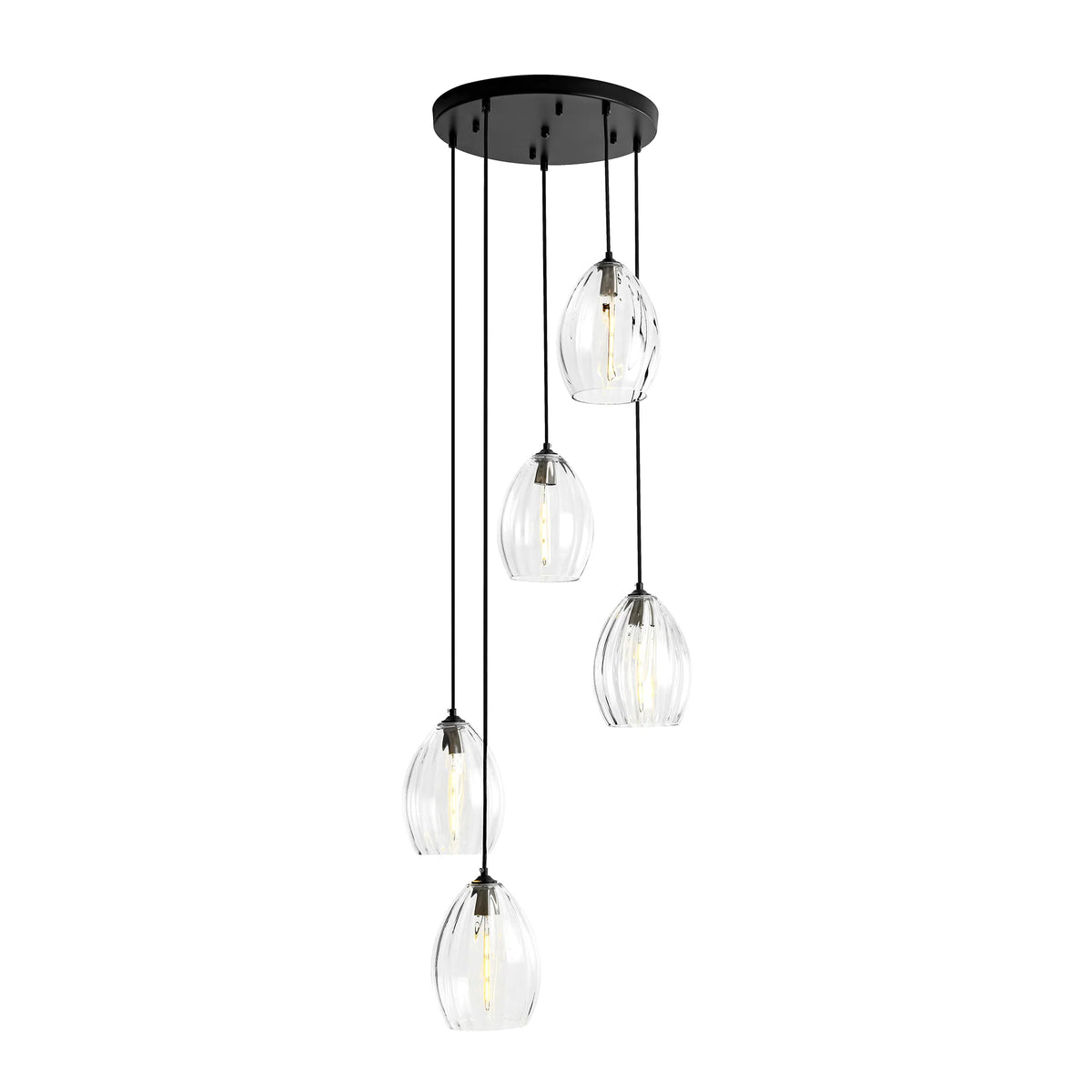 5-Light Linear Cluster Shade Contemporary Pendant G19002