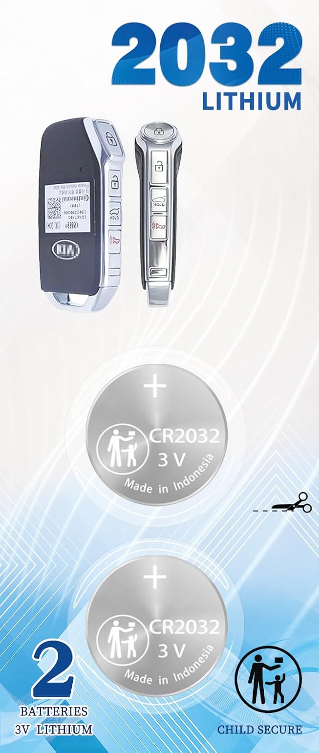 2Pack CR2032 Remote Key Fob Battery A3112