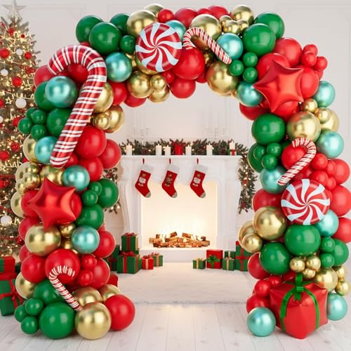 149PCS Red Green Gold Balloon Garland Arch Kit H462173