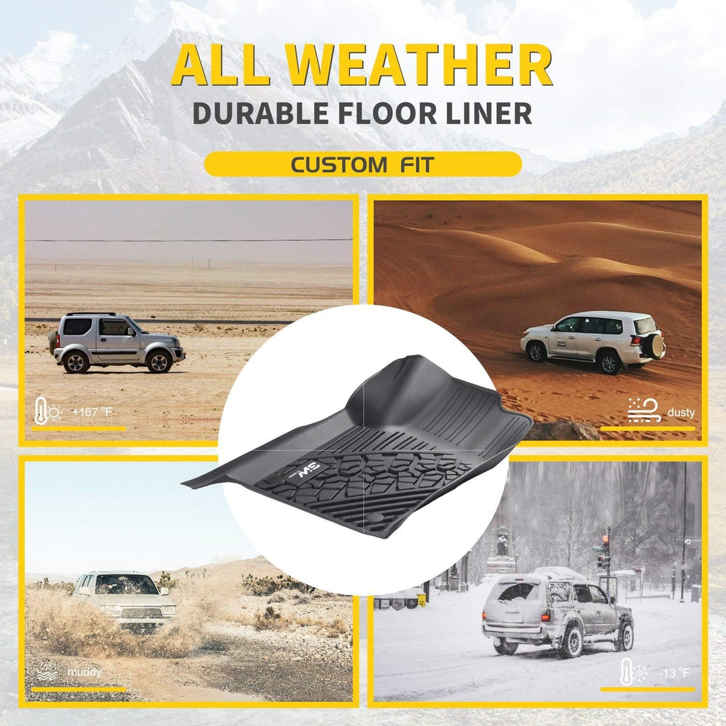 Black TPE Floor Mats for Jeep Wrangler JL 4 Doors Full Set J874878