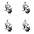 4 Swivel Caster Set with Top Lock Brake H2484