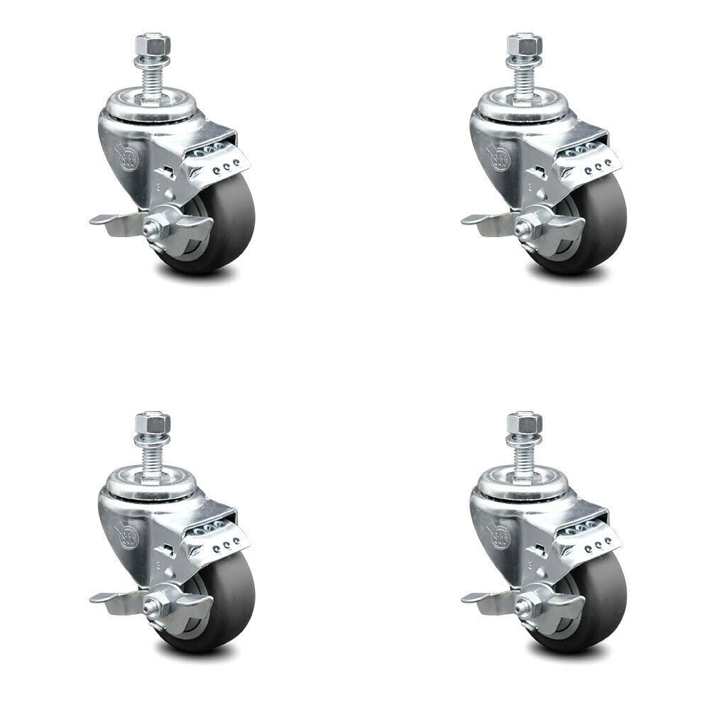 4 Swivel Caster Set with Top Lock Brake H2484