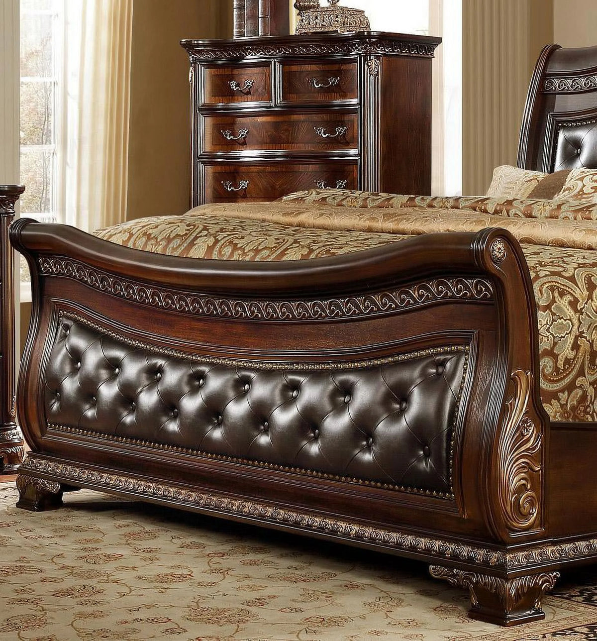 King Size Leather Headboard Bedroom Set 3Pcs W19285