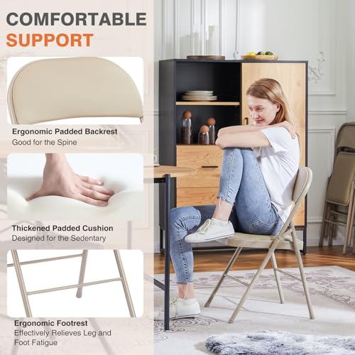 12 Pack Leather Padded Metal Folding Chairs N15686