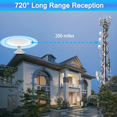 720° Long Range Omni Directional Digital HD TV Antenna with Signal Booster and 35ft Cable M880
