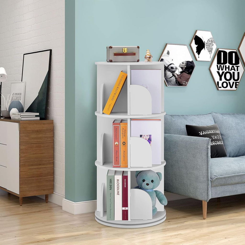 Rotating 360 Display Floor Standing Bookshelf Storage Rack V75037