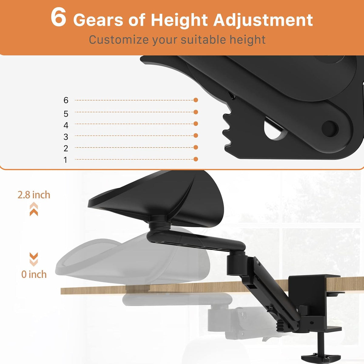 Foldable Mobile Standing Desk with Ergonomic Rotating Elbow Cushion Pad M693746