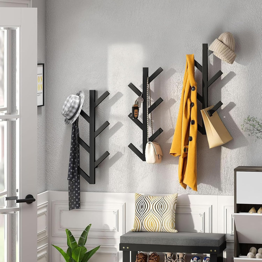 2 Pack Matte Black Metal Coat Rack K308930