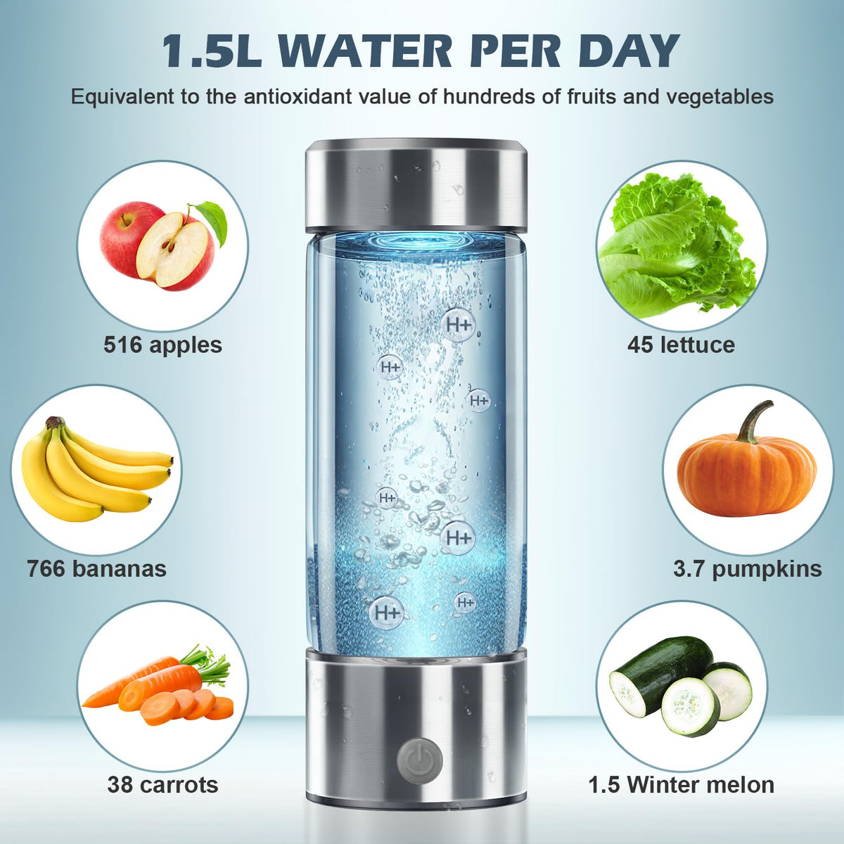 450ml Rechargeable Hydrogen Water Bottle Z642