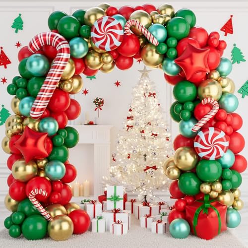 149PCS Red Green Gold Balloon Garland Arch Kit H462173