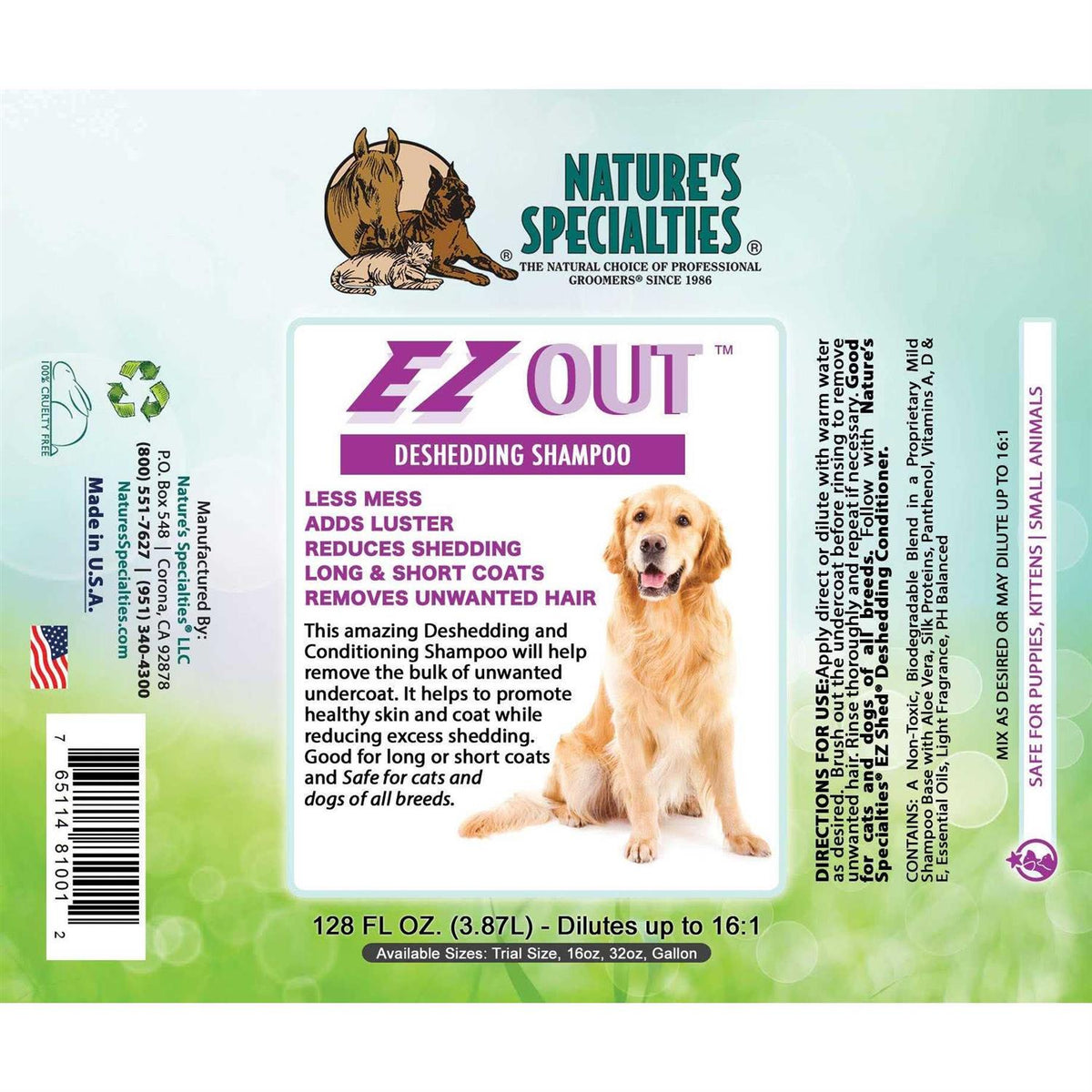 Deshedding Shampoo for Dogs Cats E339056