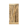 Weathered Oak 1-Panel Stained Pine Wood Single Barn Door F104265
