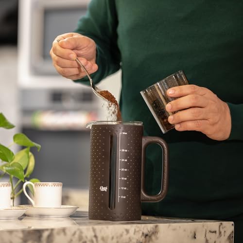 34oz French Press Coffee Maker Borosilicate Glass Carafe BPA-Free T935