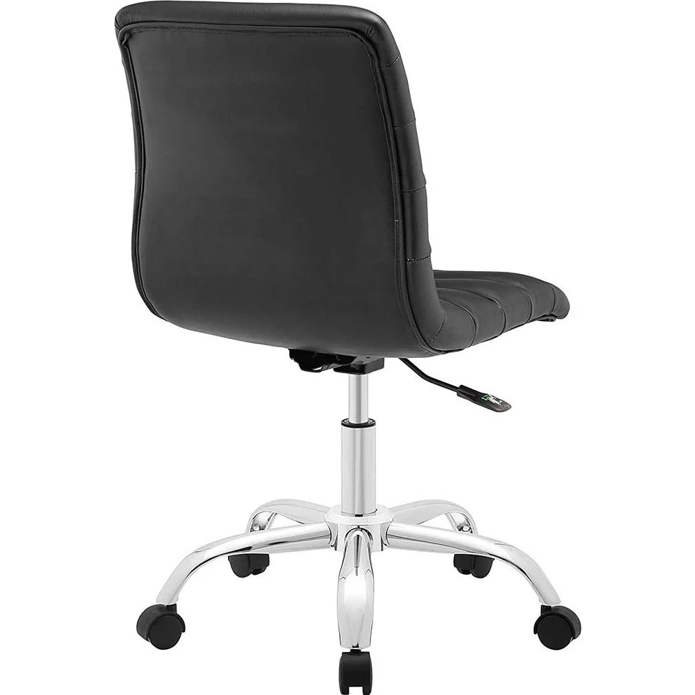 Black Ribbed Armless Swivel Office Chair 2-Pack A71028