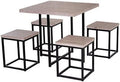5 Piece Walnut Dining Table Set for 4 E71764