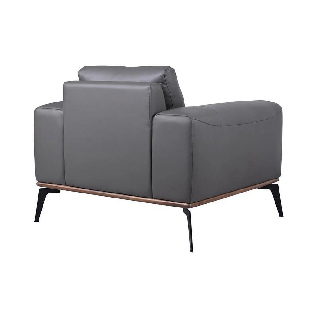 Gray Top Grain Leather Chair D622614