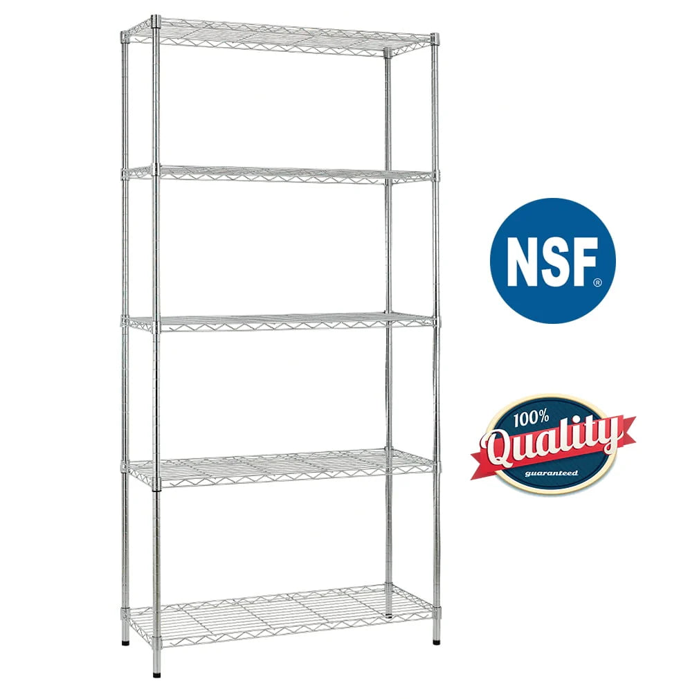 5 Tier Wire Shelving Unit Black U942