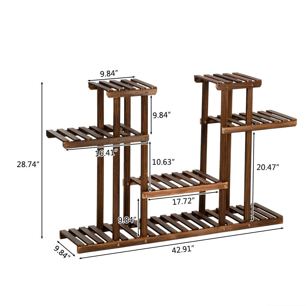 8-Tier Wood Plant Stand T68254