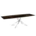 Smoked Glass Dining Table With Stainless Steel Base S24154