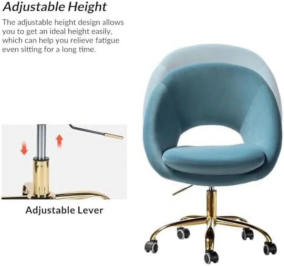Modern Velvet Office Chair with Adjustable Swivel S1756