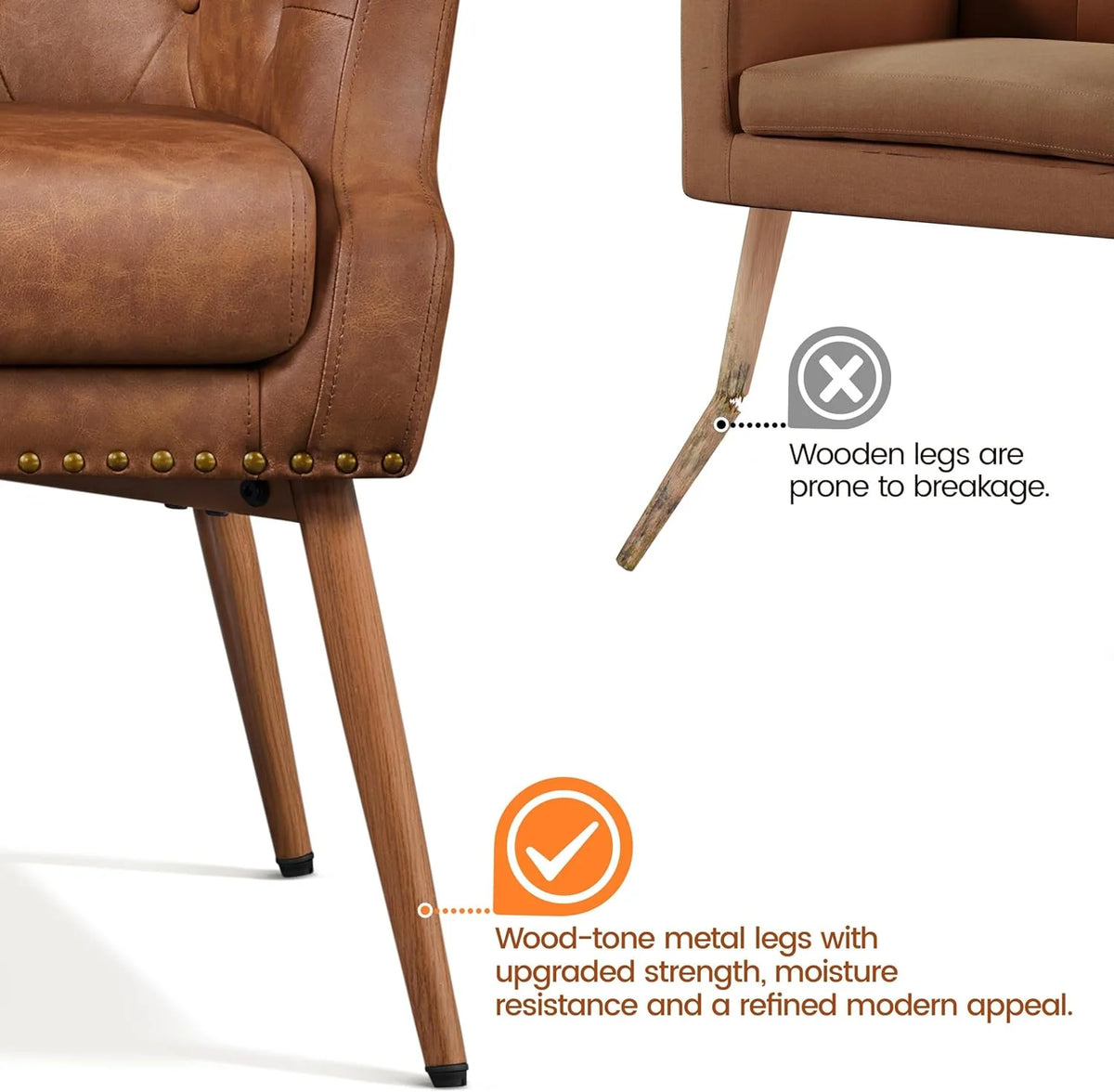 PU Leather Retro Armchair L420841