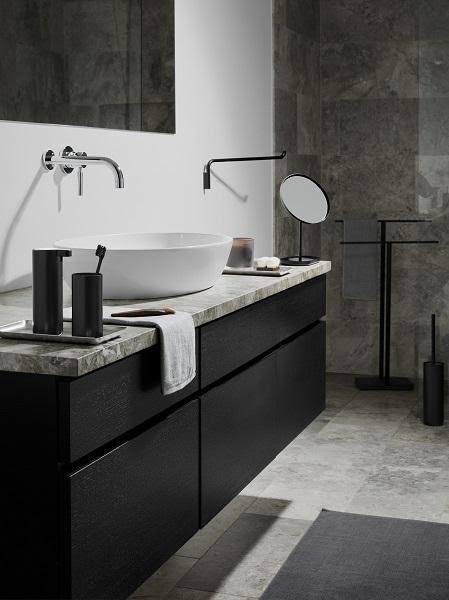 Black Titanium Coated Wall Mounted Towel Rail W853