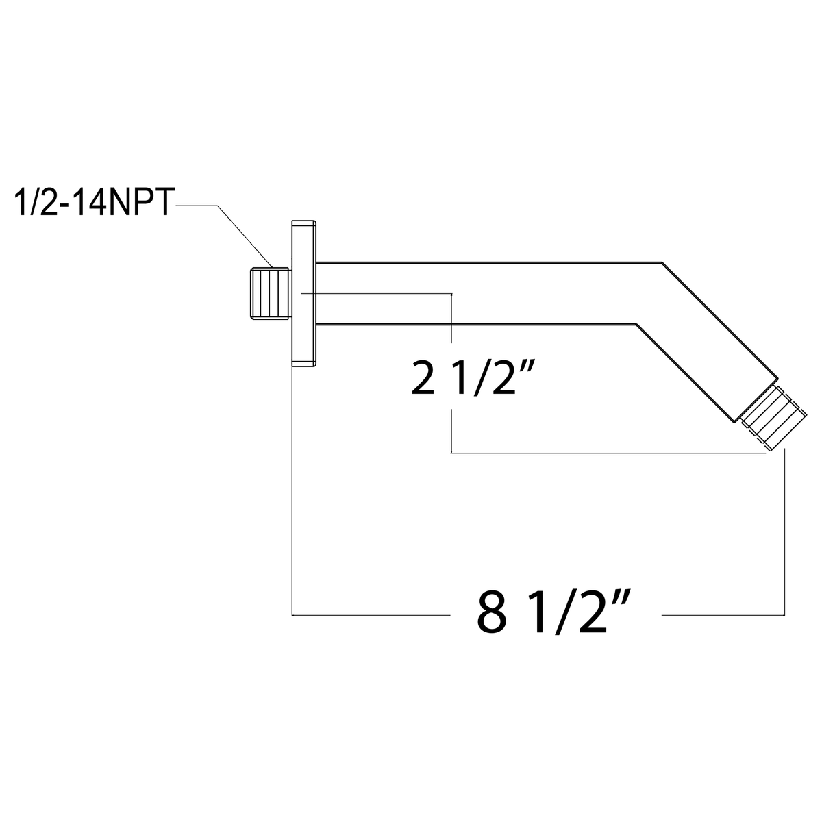Square Shower Arm and Flange, PVD Satin Brass L20267