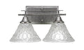 Two Light Bath Bar Aged Silver Finish with Italian Bubble Glass E378207