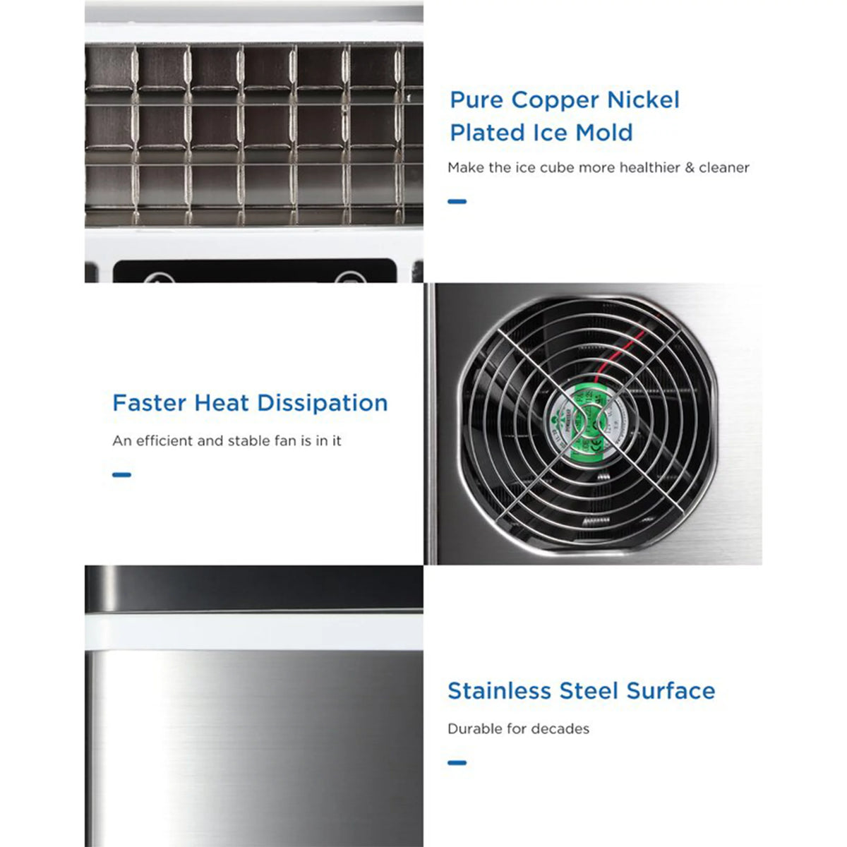 44 Pound Countertop Self Cleaning Ice Maker with Ice Scoop S366646