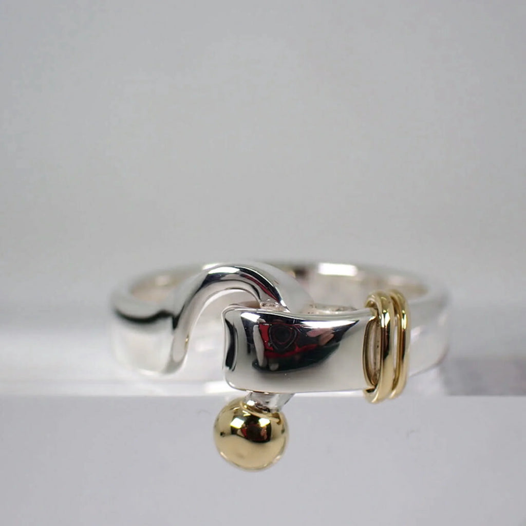 925 750 Hook & Eye Combination Ring Size 12.5 F162926