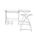 L Shape Computer Desk with CPU Holder and Casters, White H859