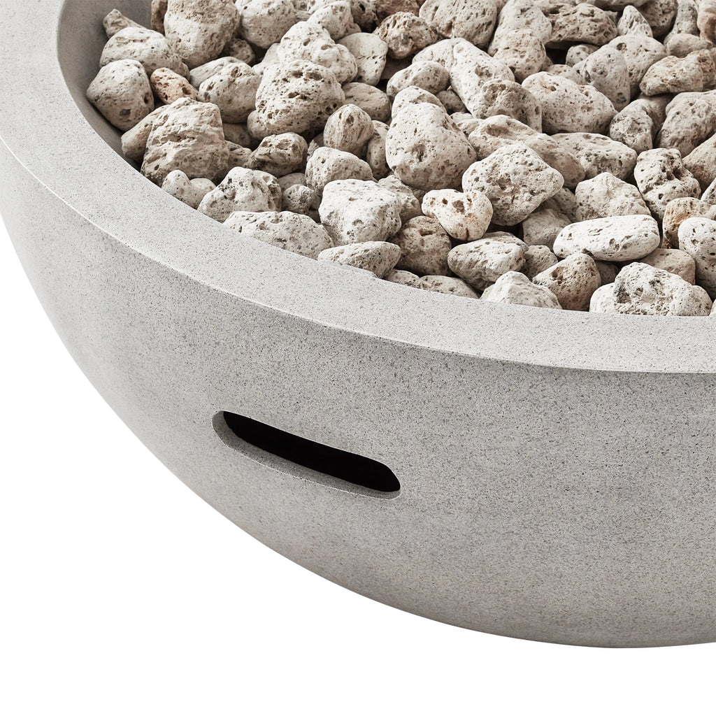 36 Round 65,000 BTU Propane Faux Concrete Fire Pit with Tank Hideaway B74499