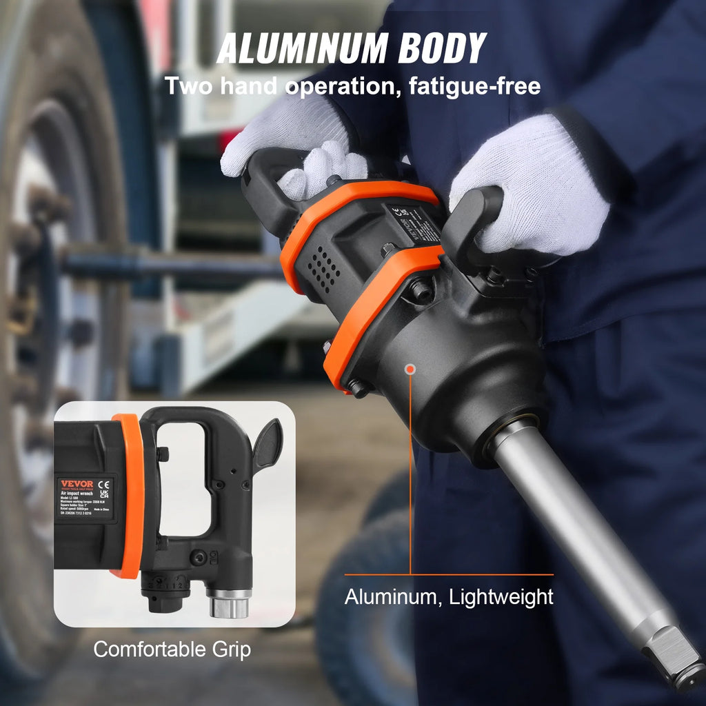 1 Inch Pneumatic Impact Wrench with 8 Inch Extended Anvil & Carrying Case I664932